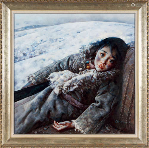 艾轩 1992 静静的冻土带 布面油画