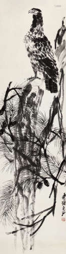 齐白石 (1864-1957)   独立远瞩图 立轴 水墨纸本