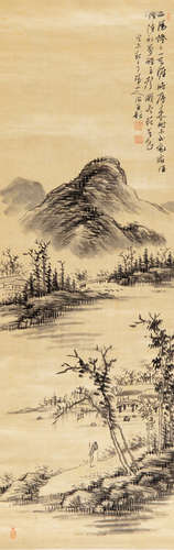 松复 (b.？) 癸未（1883年）作 山居图 立轴 水墨绢本