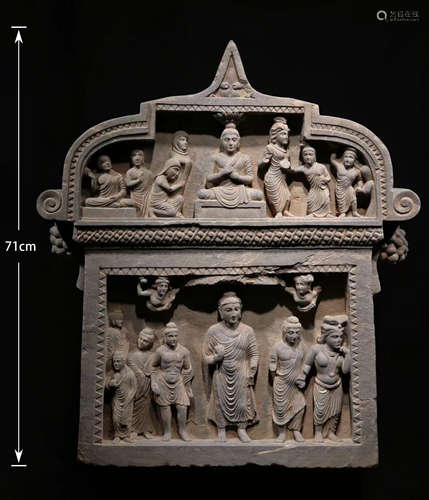 A GANDHARA INDIA GREY SCHIST BUDDHISM STORY