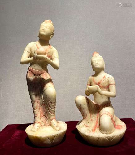 Tang Dynasty white marble figures