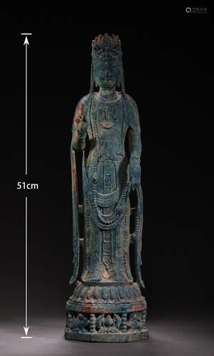 A TANG DYNASTY BRONZE  BUDDHA STATUE