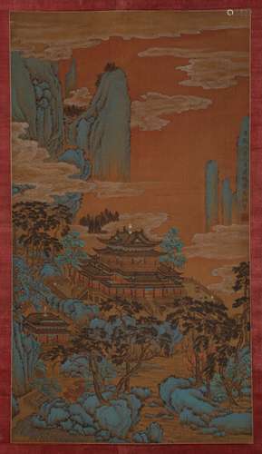 A TANG DYNASTY LI SIXUN - SILK PAINTING PAVILION