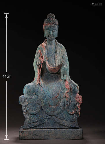 A TANG DYNASTY BRONZE  BUDDHA STATUE