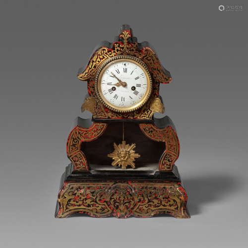 路易十五时期布尔镶嵌乌木色壁炉钟·Lepaute