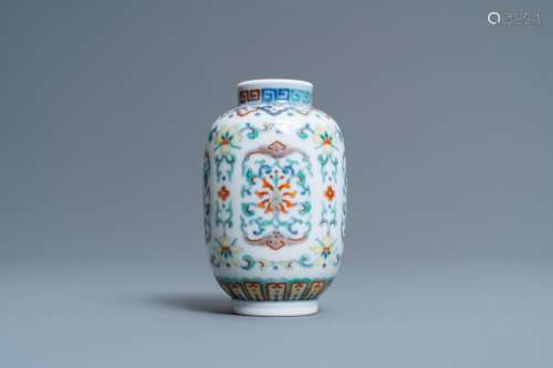 A CHINESE MINIATURE DOUCAI VASE, YONGZHENG MARK AND OF THE P...
