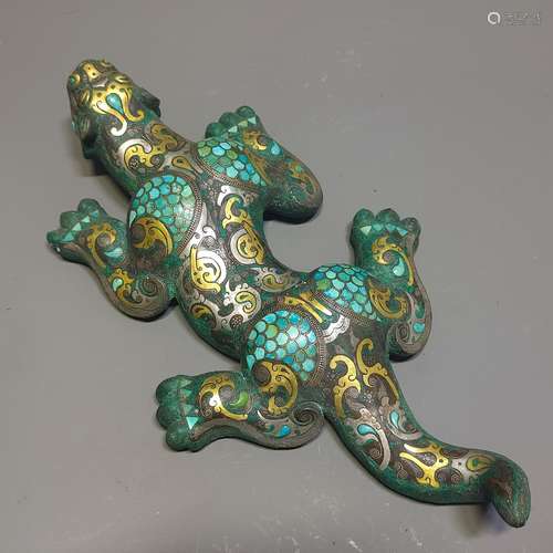 A WARRING STATES PERIOD GOLD  AND SILVER INLAID TOPHUS AUSPI...