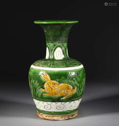 Song Dynasty - Cizhou Kiln Three-Color Bottle