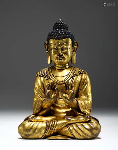 Tang Dynasty - Gilt Bronze Dali Buddha