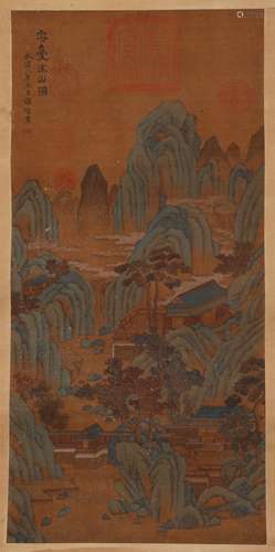 A MING DYNASTY XIE JIN - SILK PAINTING STREAM AND MOUNTAIN F...