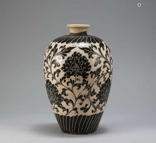 Song Dynasty - Cizhou Kiln Carved Plum Vase