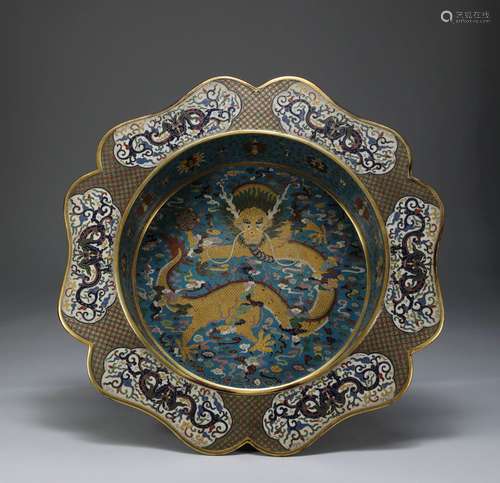 Qing Dynasty - Cloisonne Dragon Pattern Pot