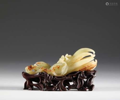 Qing Dynasty - White Jade Buddha Hand Ornaments