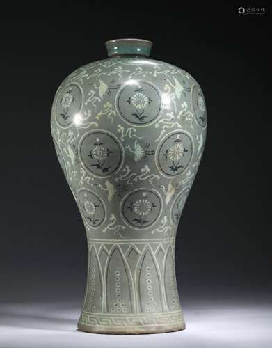 A Song Dynasty - Celadon PLUM BOTTLE