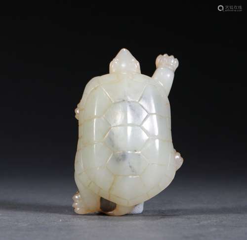 A HAN DYNASTY HETIAN JADE TURTLE