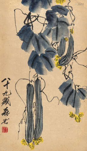 王森然（1895～1984） 丝瓜图 立轴 设色纸本
