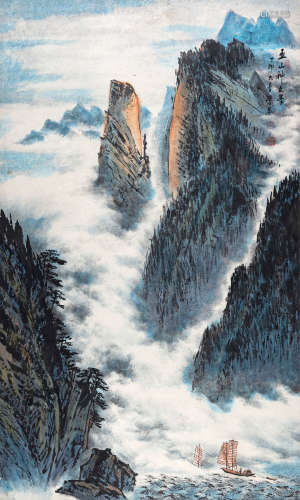 岑学恭（1917～2009） 巫山神女峰 镜片 设色纸本