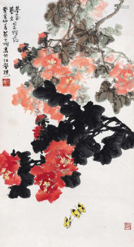 蔡大雄（b.1946） 花卉 镜片 设色纸本