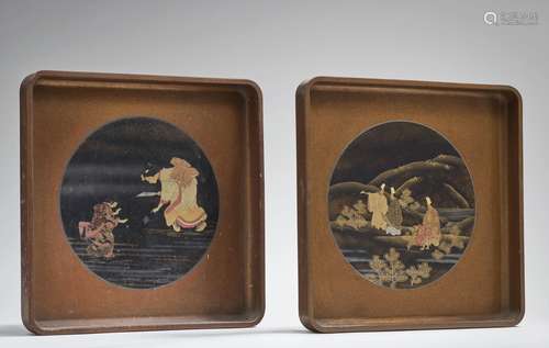 Japon, période Meiji (1868-1912) Deux plateaux quadrangulair...