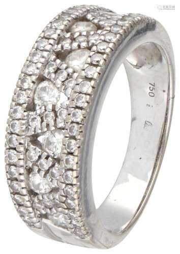 18K. White gold ring set with approx. 0.66 ct. diamond.