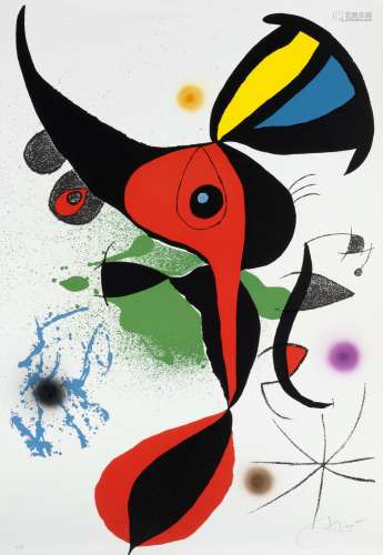 Joan Miró "Oda a Joan Miró" 1973 color lithograph ...