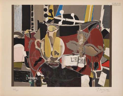 Georges Braque "L'Echo" 1960 color lithograph...