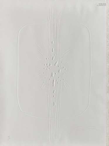 Lucio Fontana "Concetto spaziale" 1968 etching wit...