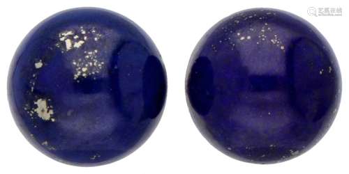 Sterling silver earrings set with approx. 15.12 ct. lapis la...