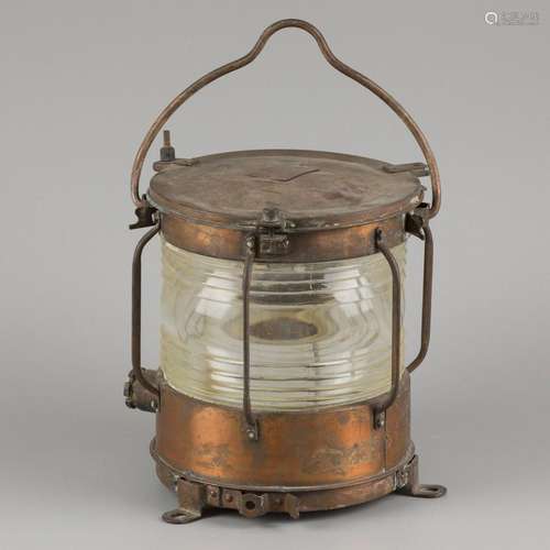 A Chinese brass naval- / storm lamp, China, late 19th centur...