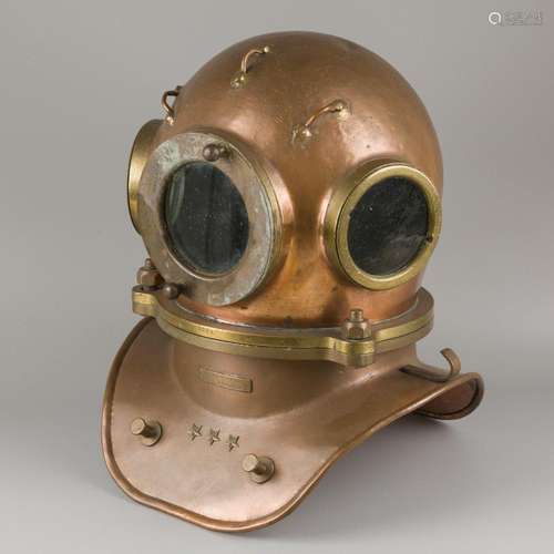 A brass diving helmet, "marriage", Russia / former...