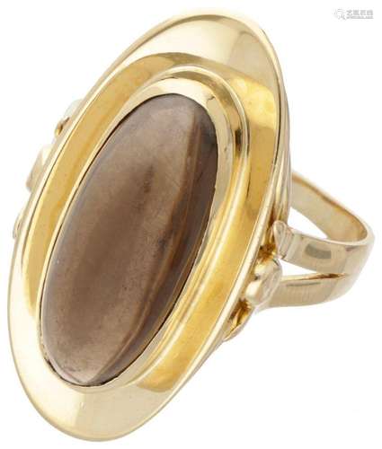 18K. Yellow gold A. Kurz oval ring set with approx. 6.72 ct....