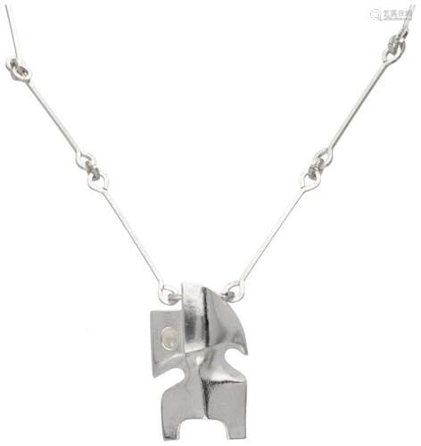 Sterling silver 'Zombi' necklace by Björn Weckströ...