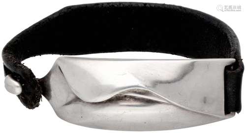 Sterling silver / leather bracelet by Finnish designer Björn...