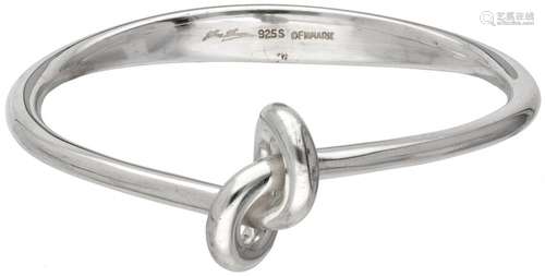 Sterling silver 'Knot' bangle bracelet by Danish d...