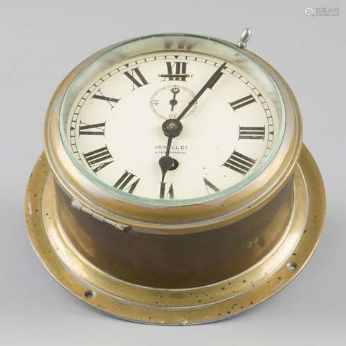 A braas schips' clock "Sewill Ltd. Liverpool"...