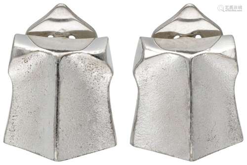 Sterling silver ear clips by Finnish designer Björn Weckströ...