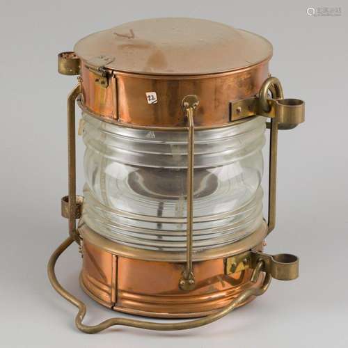 A brass navy lamp / -lantern, 20th century.