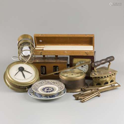 A lot comprising various items a.w. an iron and a inclinomet...