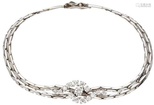 14K. White gold vintage bracelet set with approx. 0.73 ct. d...