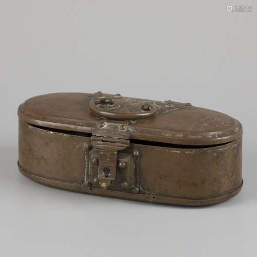 A copper writing box with inscription VOC, Dutch Indies, 18t...