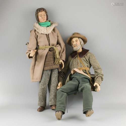 A set of (2) various Santons/ nativity scene figures, Sheper...