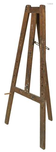 A soft wood artists easel, ca. 1900