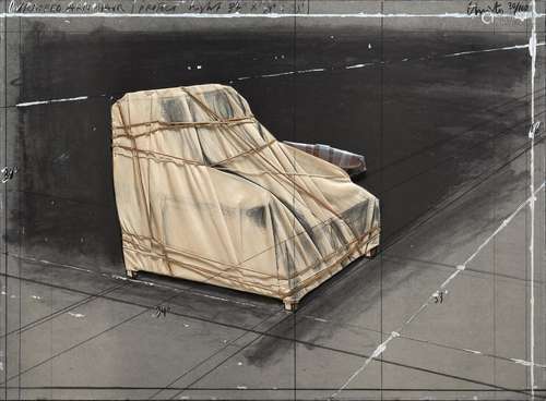 Christo "Wrapped Armchair, project" 1990 lithograp...