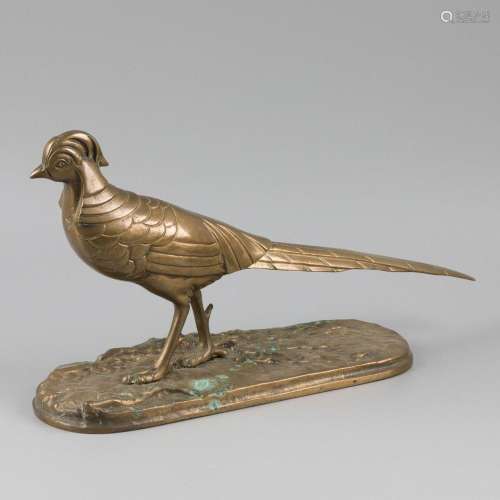 A bronze gold pheasant / chrysolophus, 1e helft 20e eeuw.