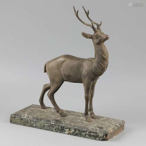 A sculpture of a stag.