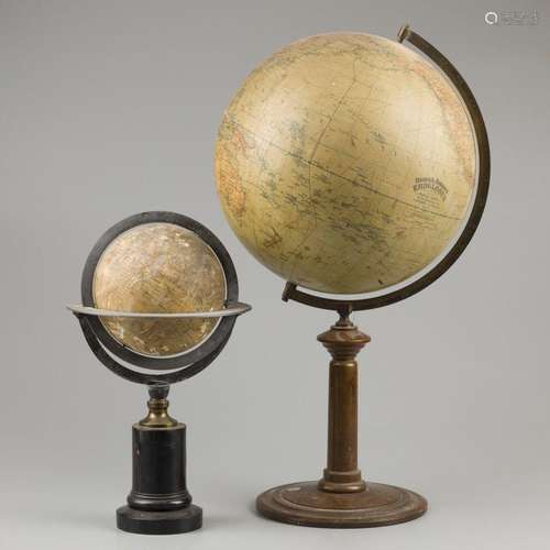 A lot comprising (2) terrestial globes.