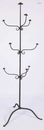 A wrought iron hat stand, 20th century.