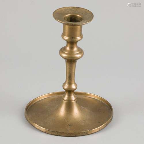 A bronze candle holder, Dutch, 18th century.