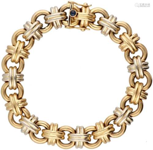 A French 18K. bicolor gold Caplain Paris vintage link bracel...