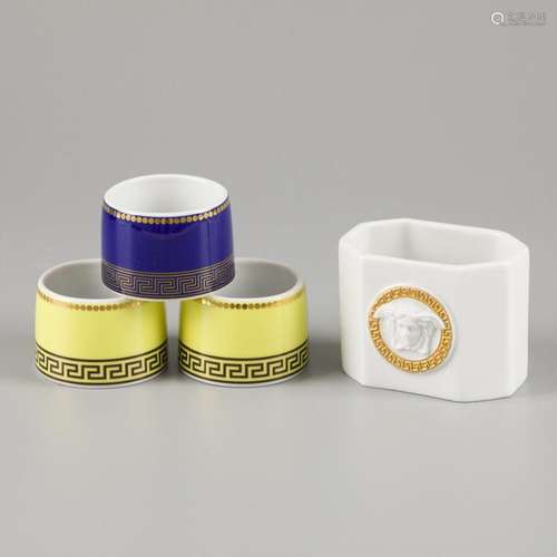 A lot of (4) different porcelain napkin rings. Rosenthal for...